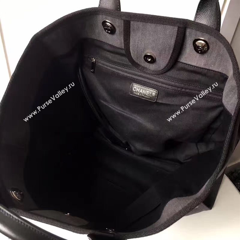 Chanel A68046 original canvas shopping handbag gray bag 6175