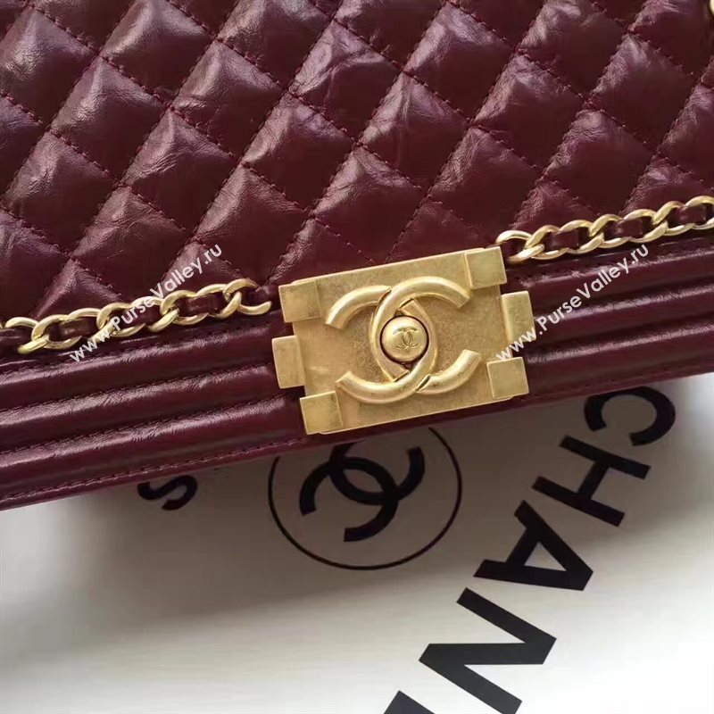 Chanel A67086 lambskin chain le boy handbag wine bag 6176