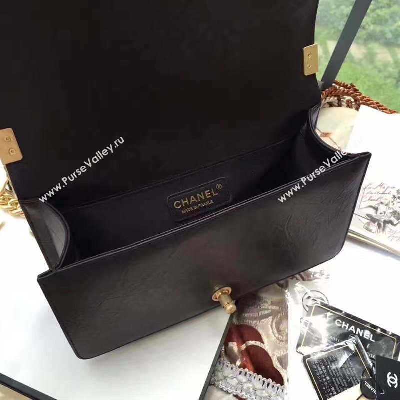 Chanel A67086 lambskin chain le boy handbag black bag 6177