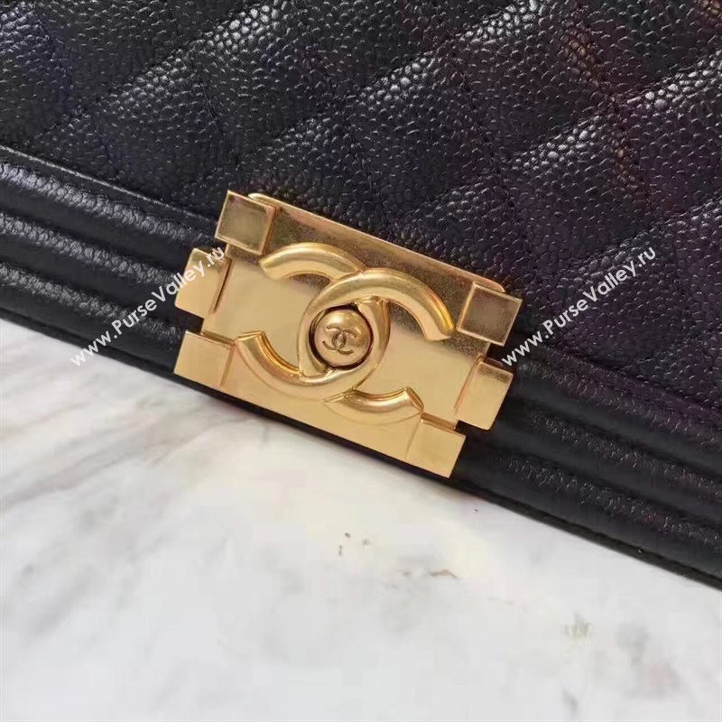 Chanel A67086 caviar lambskin le boy handbag black bag 6178