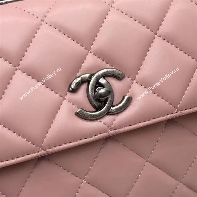 Chanel lambskin sandwich flap handbag pink bag 6179