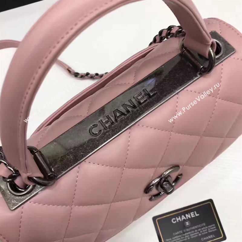 Chanel lambskin sandwich flap handbag pink bag 6179