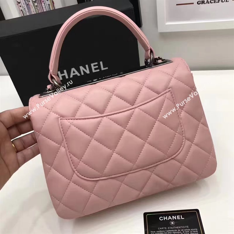 Chanel lambskin sandwich flap handbag pink bag 6179