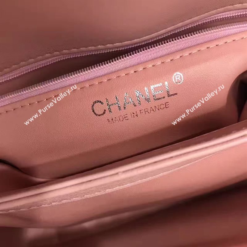 Chanel lambskin sandwich flap handbag pink bag 6179