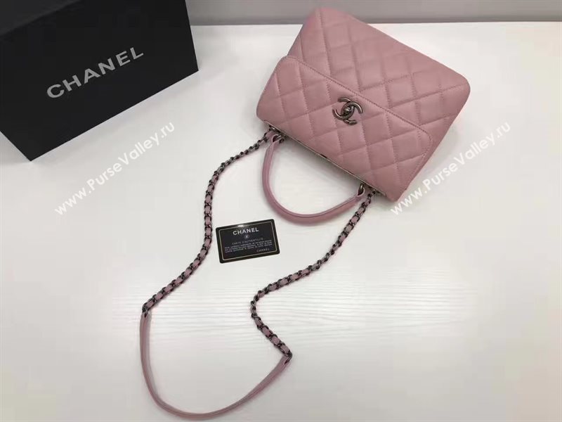 Chanel lambskin sandwich flap handbag pink bag 6179