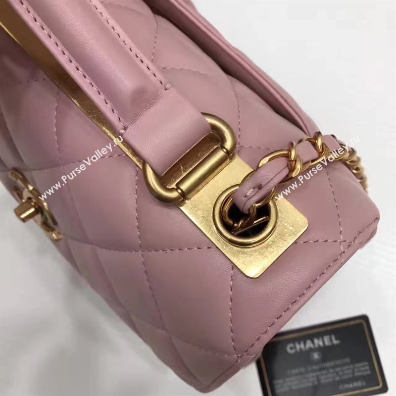 Chanel lambskin sandwich flap handbag pink bag 6180