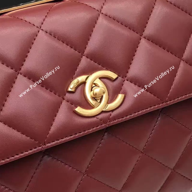 Chanel lambskin sandwich flap handbag wine bag 6181