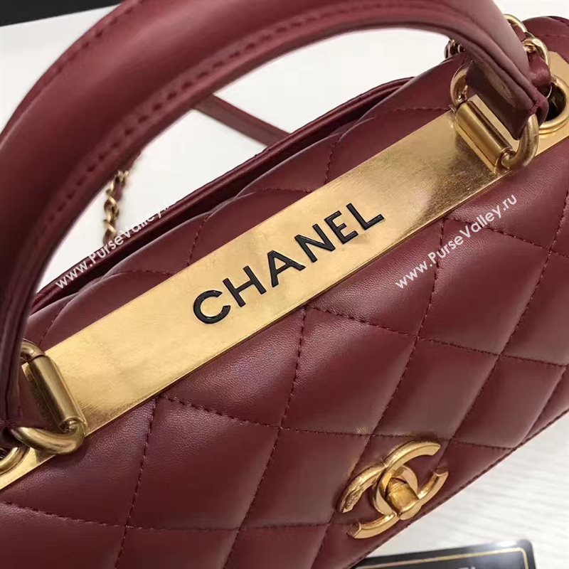 Chanel lambskin sandwich flap handbag wine bag 6181