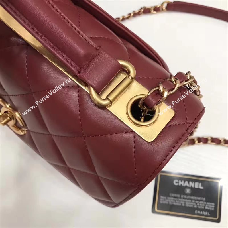 Chanel lambskin sandwich flap handbag wine bag 6181