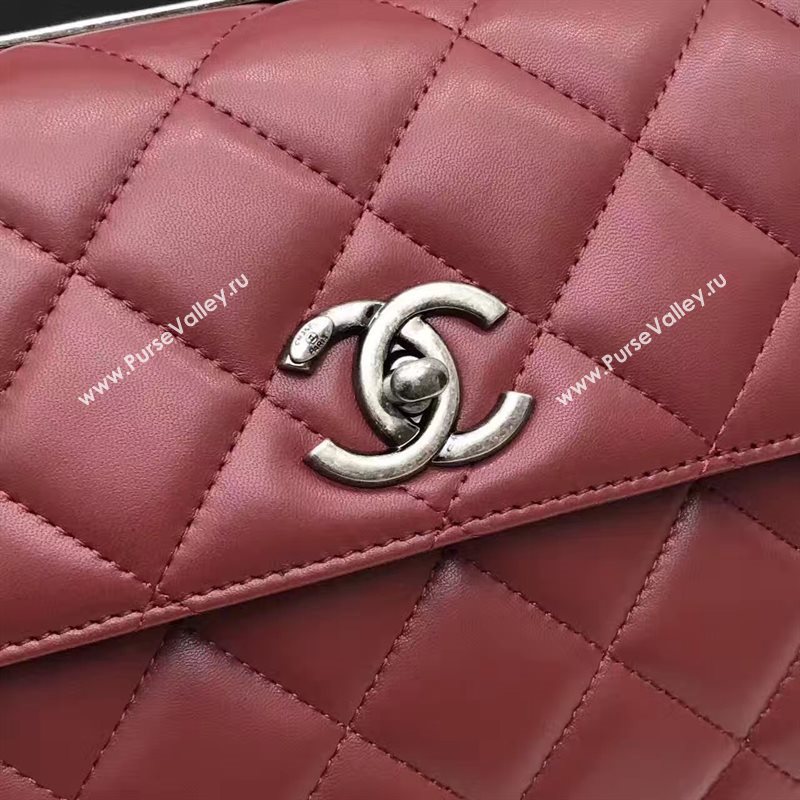 Chanel lambskin sandwich flap handbag wine bag 6182