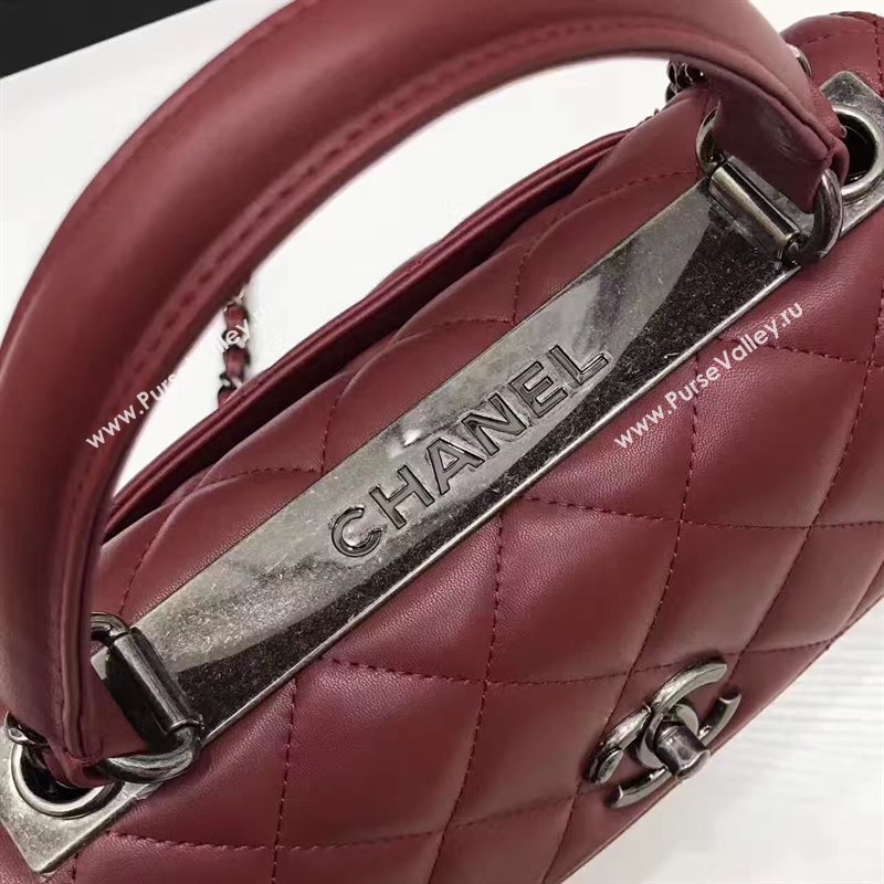 Chanel lambskin sandwich flap handbag wine bag 6182