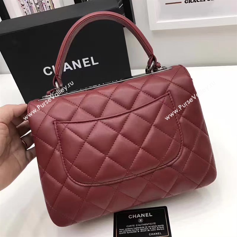 Chanel lambskin sandwich flap handbag wine bag 6182