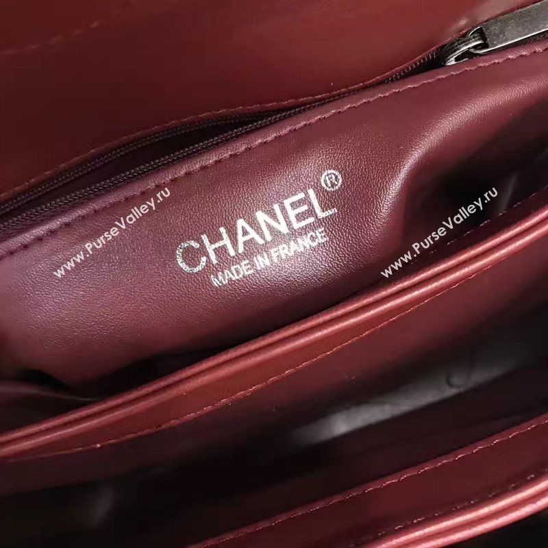 Chanel lambskin sandwich flap handbag wine bag 6182