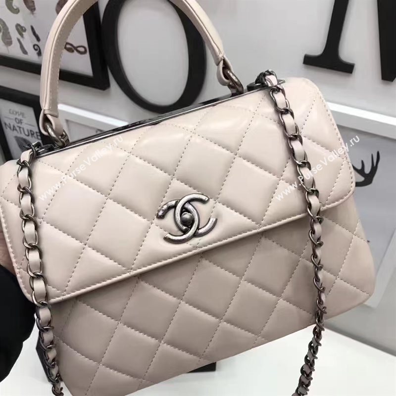 Chanel lambskin sandwich flap handbag cream bag 6183