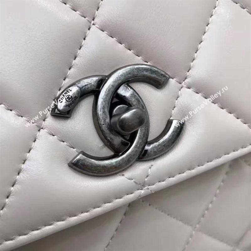 Chanel lambskin sandwich flap handbag cream bag 6183