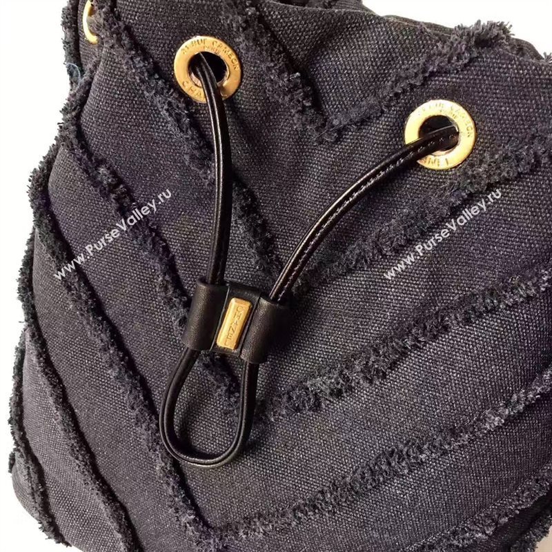 Chanel original canvas bucket black shoulder bag 6184