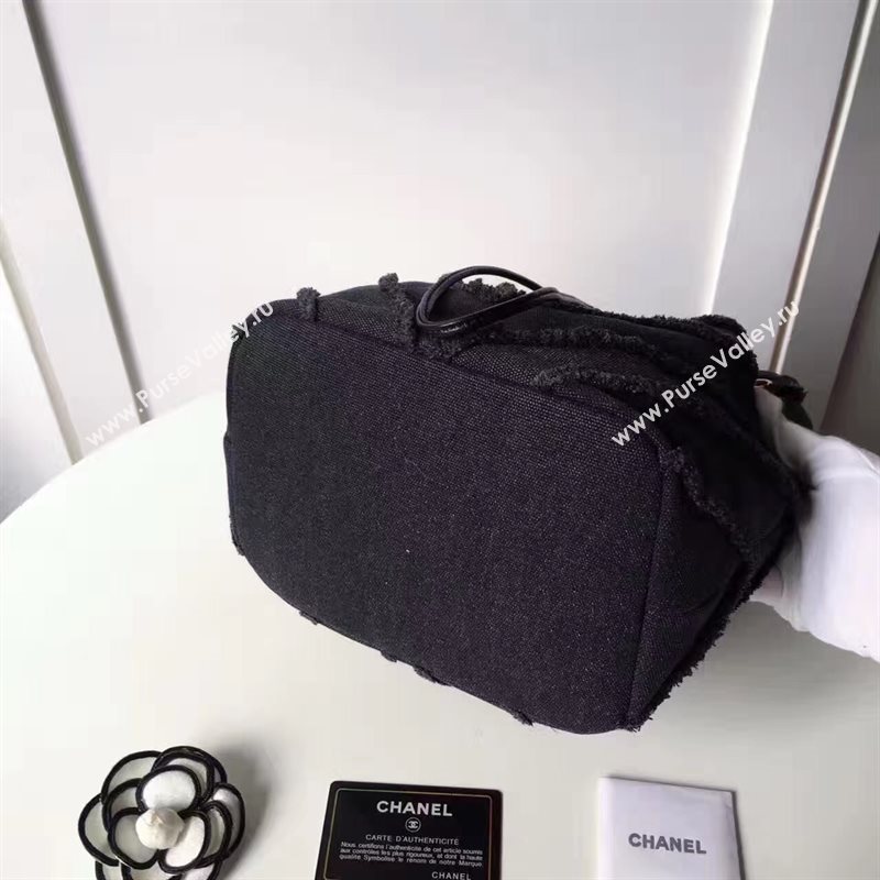 Chanel original canvas bucket black shoulder bag 6184