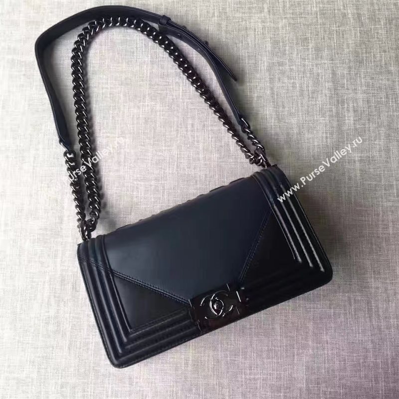 Chanel lambskin new le black boy bag 6187
