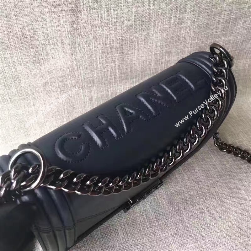 Chanel lambskin new le black boy bag 6187