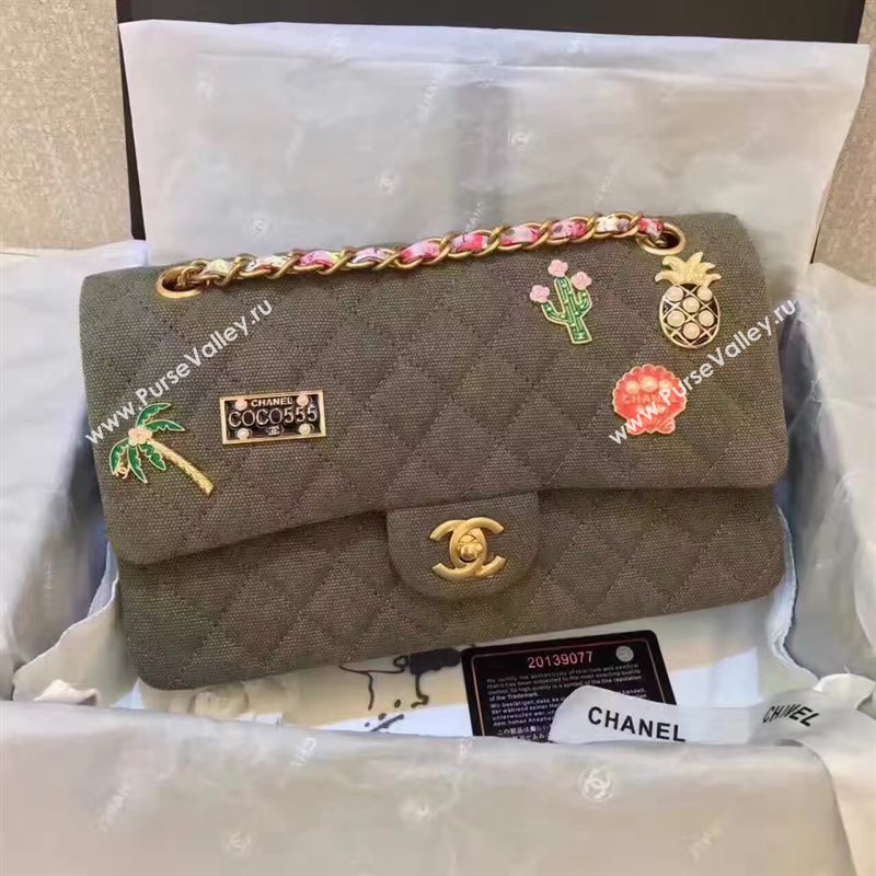 Chanel A1112 original canvas flap classic bag 6188