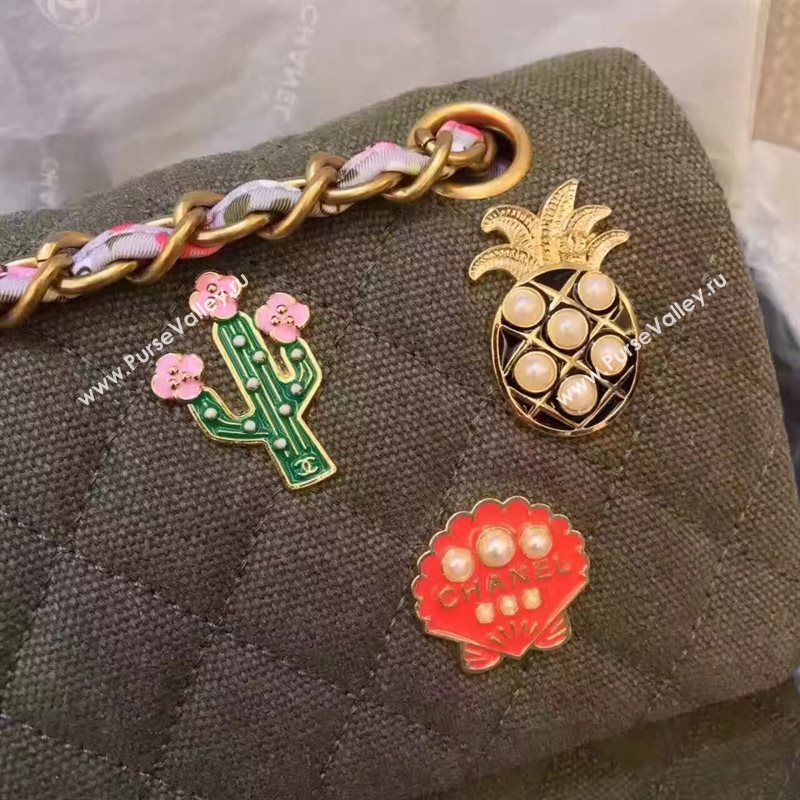 Chanel A1112 original canvas flap classic bag 6188