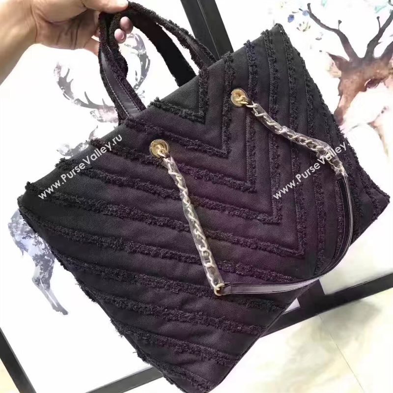 Chanel original canvas large black shopping bag 6189