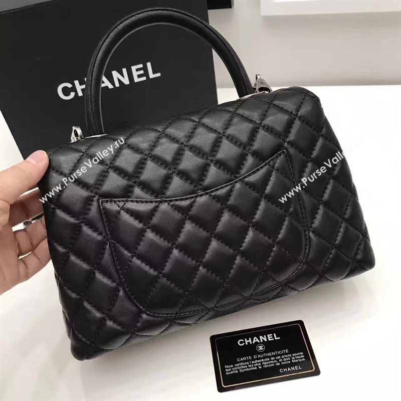 Chanel A92991 lambskin tote handbag black bag 6191