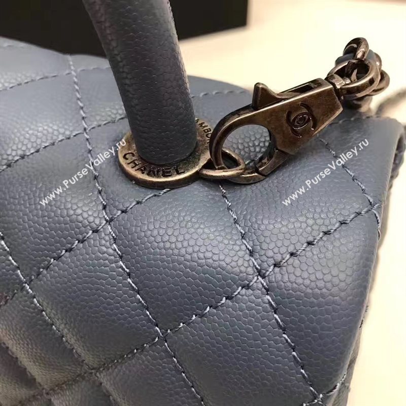 Chanel A92991 caviar lambskin tote handbag blue bag 6192