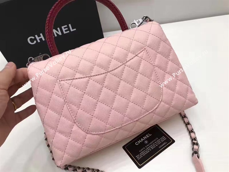 Chanel A92991 caviar lambskin tote handbag pink bag 6193