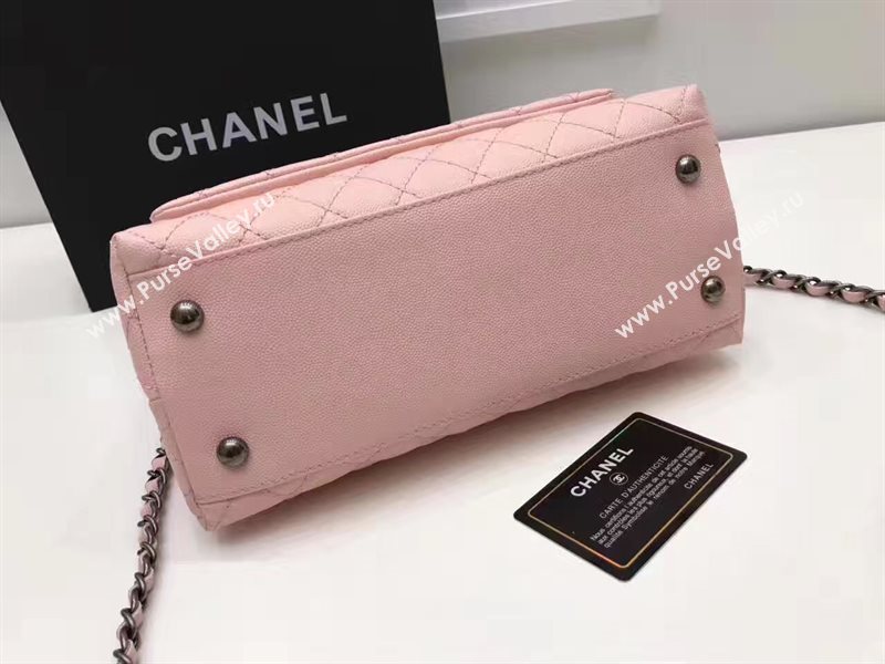 Chanel A92991 caviar lambskin tote handbag pink bag 6193