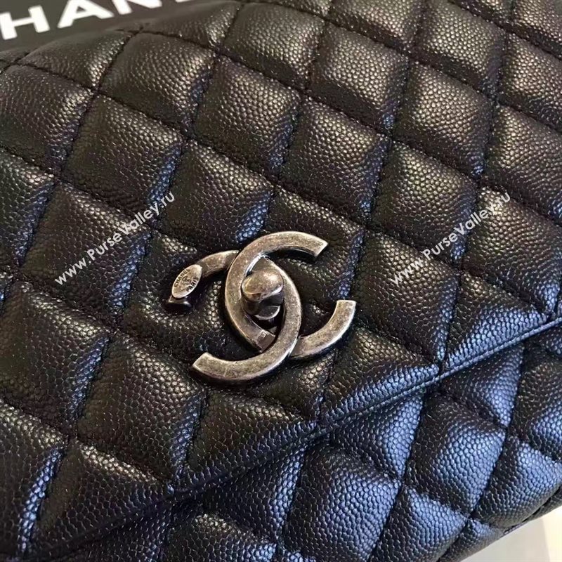 Chanel A92991 caviar lambskin tote handbag black bag 6194