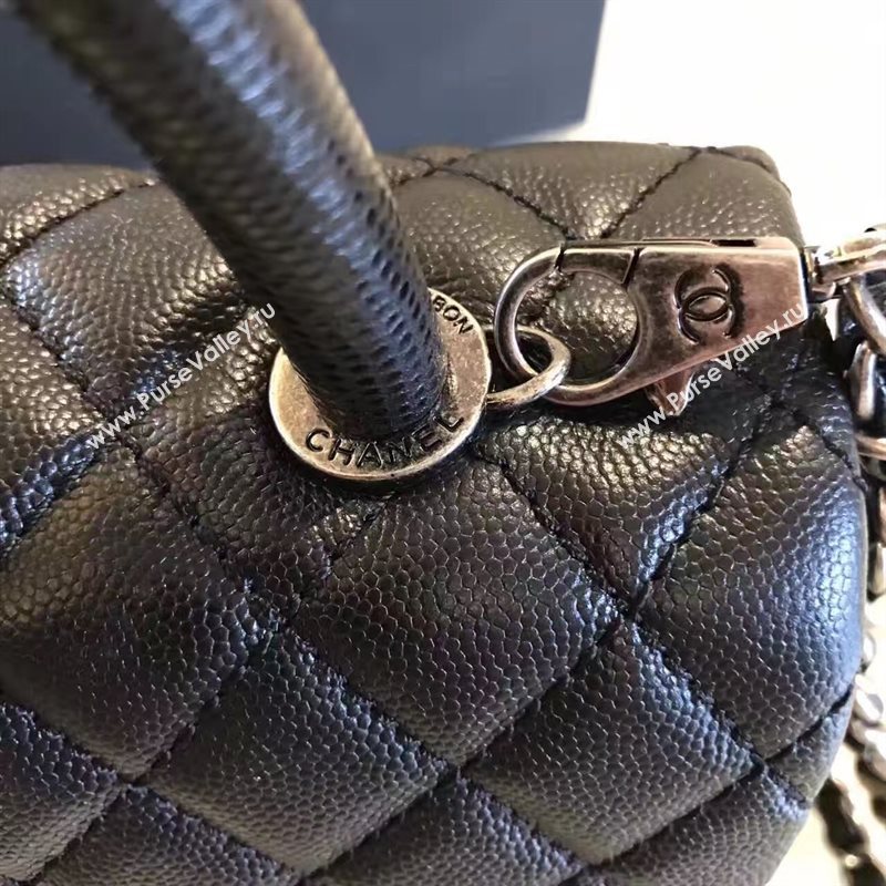 Chanel A92991 caviar lambskin tote handbag black bag 6194