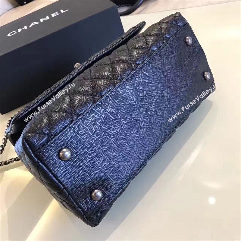 Chanel A92991 caviar lambskin tote handbag black bag 6194