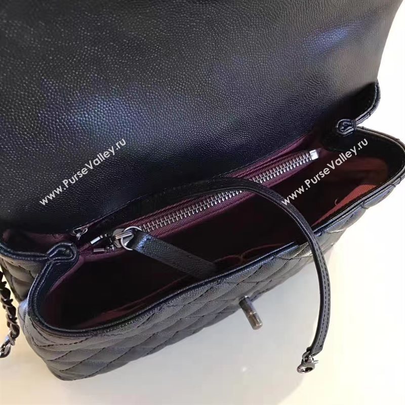 Chanel A92991 caviar lambskin tote handbag black bag 6194