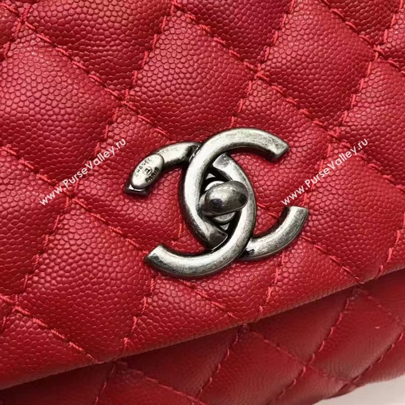 Chanel A92991 caviar lambskin tote handbag red bag 6195