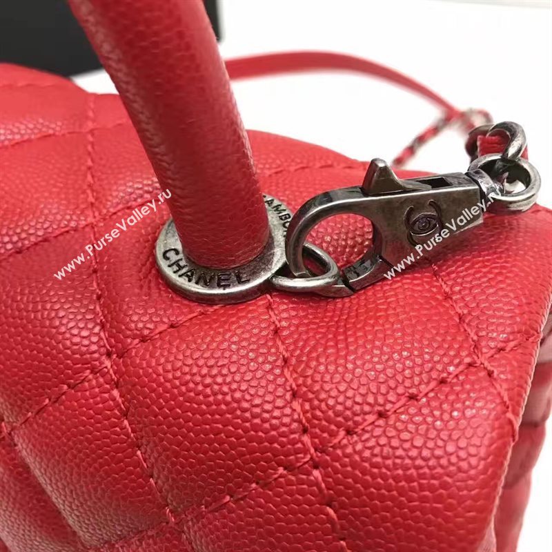 Chanel A92991 caviar lambskin tote handbag red bag 6195