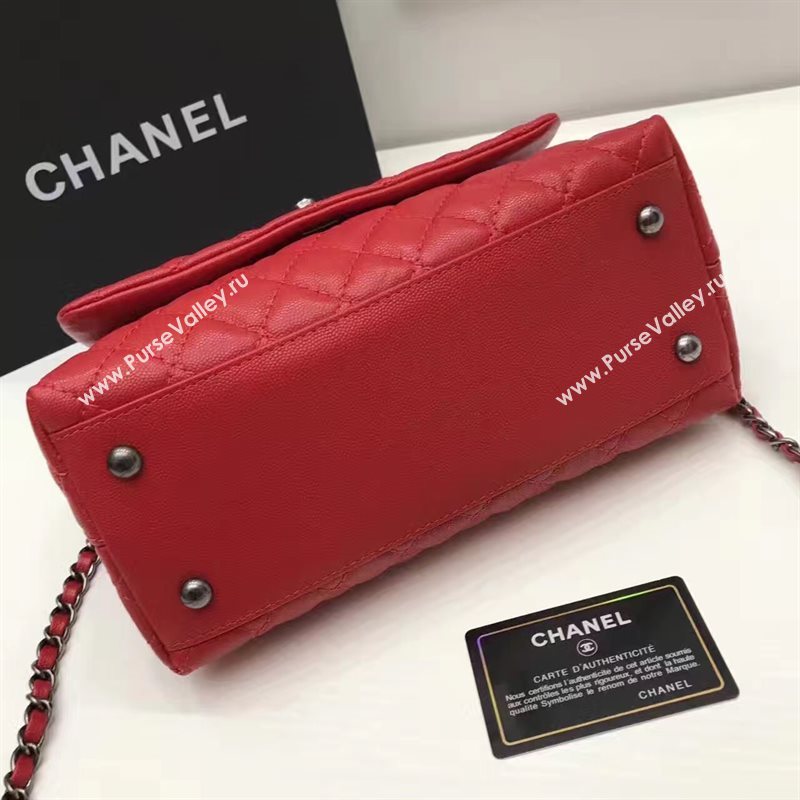 Chanel A92991 caviar lambskin tote handbag red bag 6195