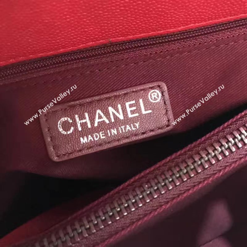 Chanel A92991 caviar lambskin tote handbag red bag 6195