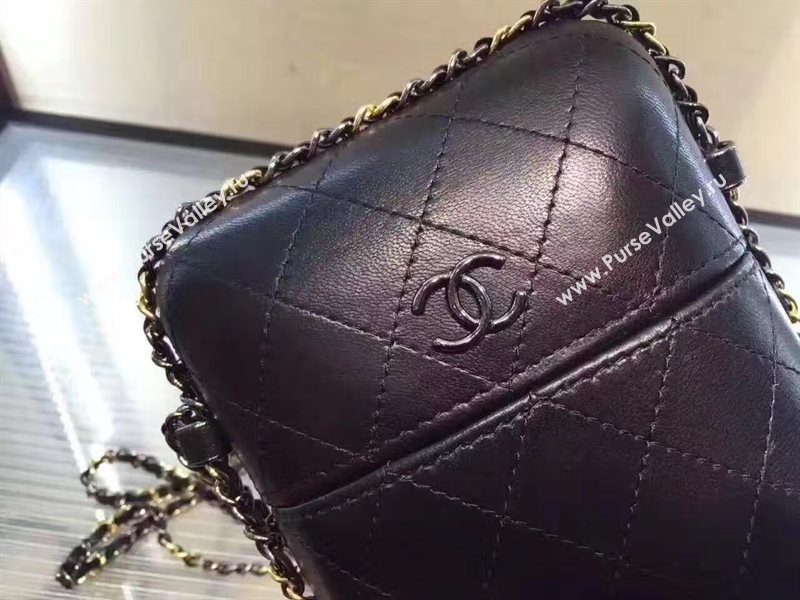 Chanel lambskin black phone handbag shoulder bag 6197