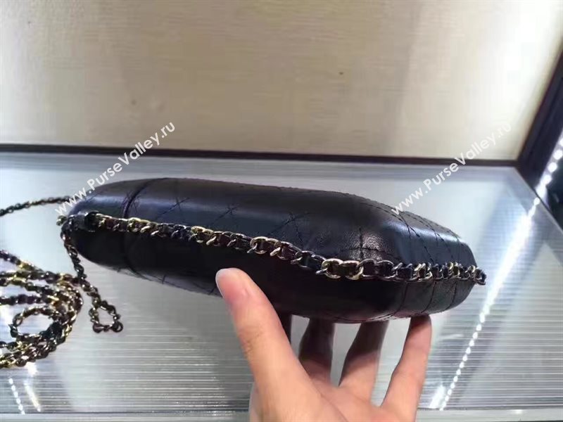 Chanel lambskin black phone handbag shoulder bag 6197