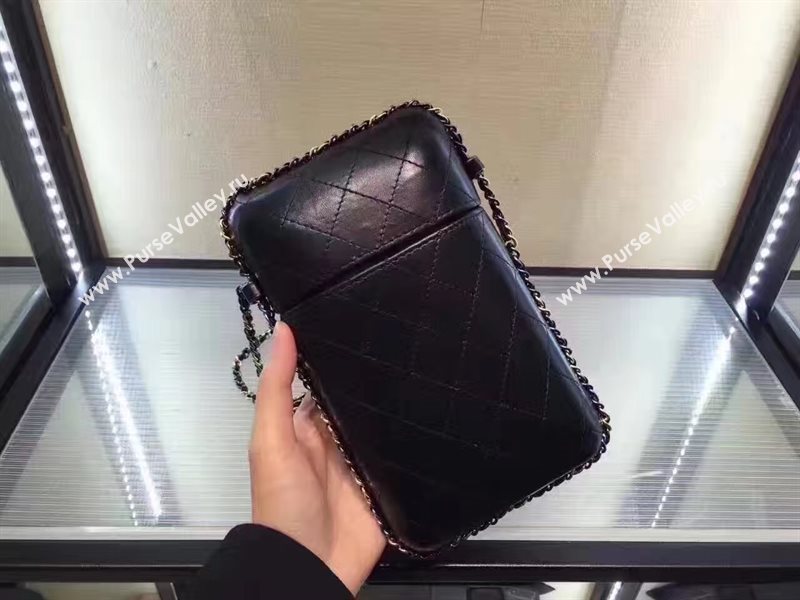 Chanel lambskin black phone handbag shoulder bag 6197