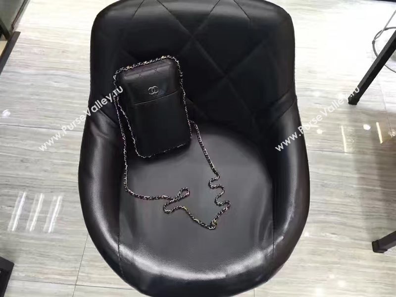 Chanel lambskin black phone handbag shoulder bag 6197