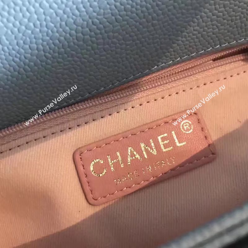 Chanel A93622 caviar lambskin blue handbag tote bag 6198
