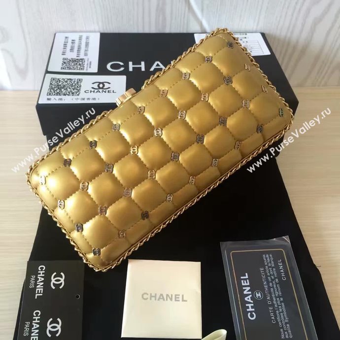 Chanel A94433 lambskin evening clutch handbag gold bag 6101