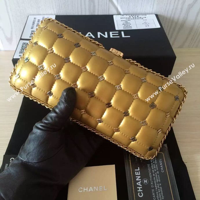 Chanel A94433 lambskin evening clutch handbag gold bag 6101