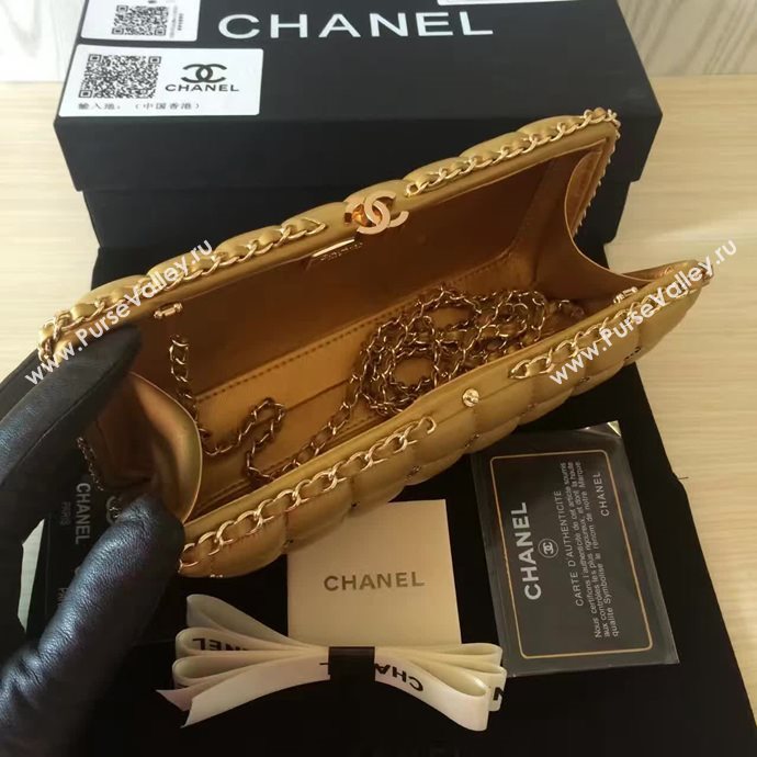 Chanel A94433 lambskin evening clutch handbag gold bag 6101