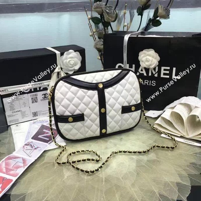 Chanel A91386 lambskin shoulder handbag white bag 6103