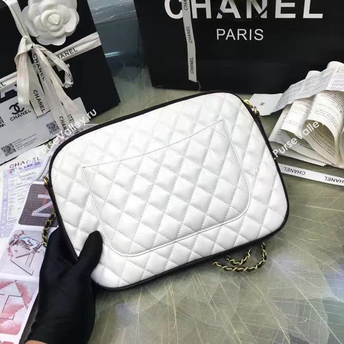 Chanel A91386 lambskin shoulder handbag white bag 6103