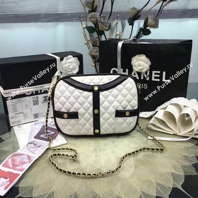 Chanel A91386 lambskin shoulder handbag white bag 6103