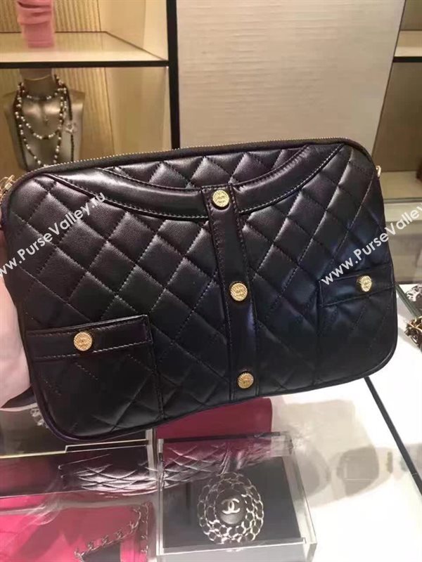 Chanel A91386 lambskin shoulder handbag black bag 6104